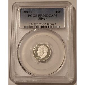 2018 S Silver Roosevelt Dime Proof PR70 DCAM PCGS